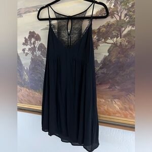Lucca Couture Los Angels NWT Size S Black Lace Trim Slip Dress